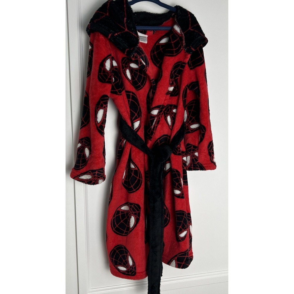 SPIDERMAN by MARVEL Childs Hooded Bath Robe; Sz X Small 4/5 ; Boy Girl 🕸️Fans